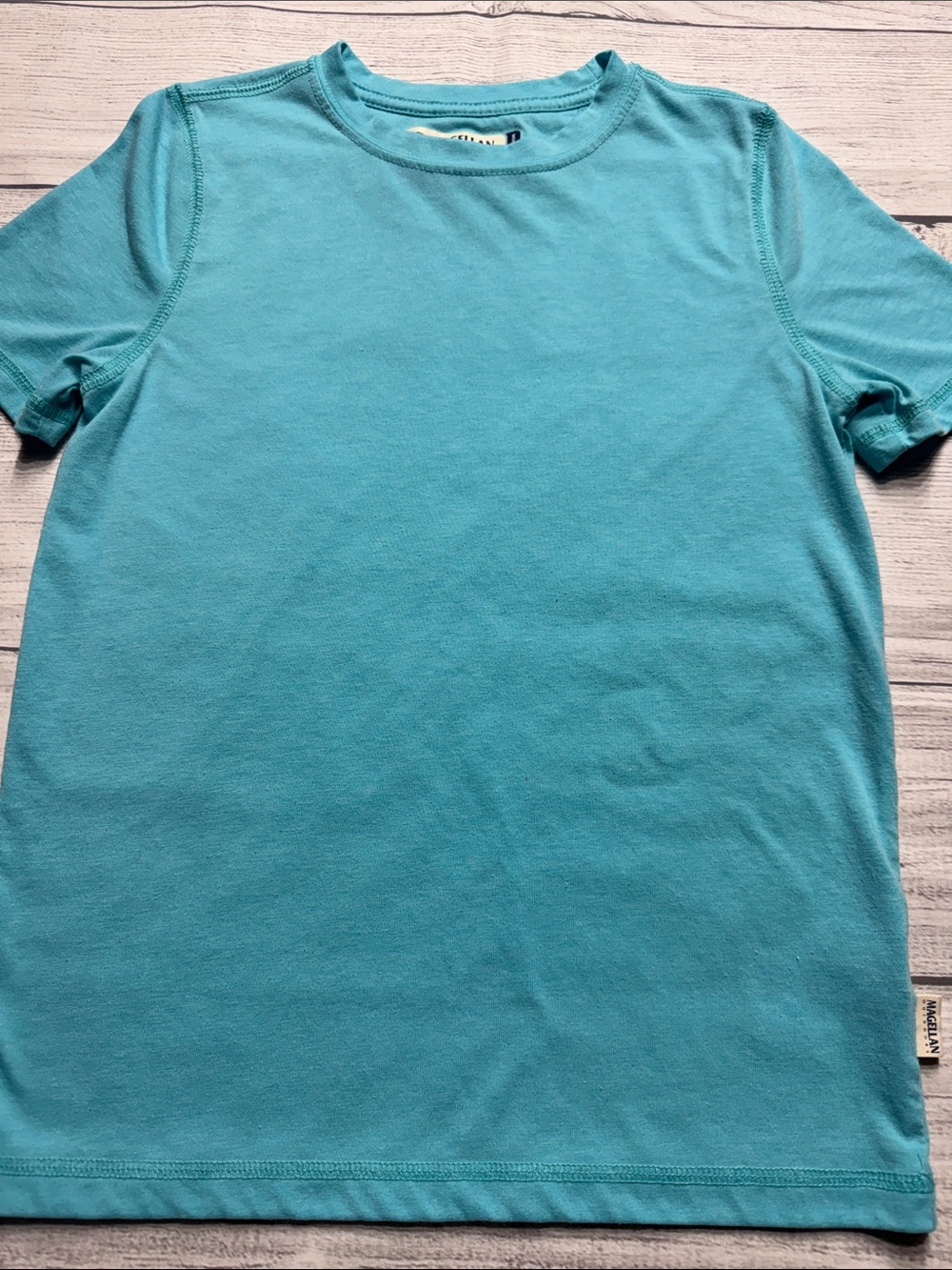 Magellan Outdoors Boys Fish Gear Short Sleeve Turquoise Tee